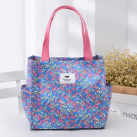 Sac fourre-tout imperméable en tissu à carreaux floraux, capacité moyenne, doublure TC, taille personnalisée pour les trajets quotidiens, sac à lunch, usage quotidien