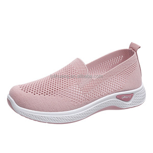 Chaussures <span class=keywords><strong>d</strong></span>'été en maille <span class=keywords><strong>pour</strong></span> femmes Chaussures de sport <span class=keywords><strong>d</strong></span>écontractées respirantes Semelle souple Baskets en PVC - Product Image 4