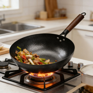 Zhangqiu Flat Bottom Wok 32cm Handmade Iron Non Stick Stir Fry Pan For Home Cooking - Product Image 2