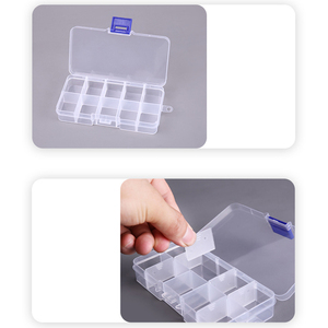 Caixa de Armazenamento de Unhas em Plástico PP Reciclável Transparente com 10 Compartimentos Vazia para Pedras Preciosas e Joias - Product Image 5