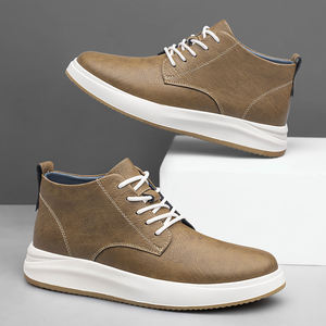 Men's Tooling Shoes Toe Lace-Up Genuine Leather Vintage Hand-Increased Breathable Soft Bottom Rubber Outsole High Casual - Product Image 5