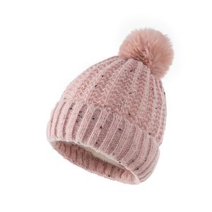 Gorros de Punto con Pompones para Niños, Niñas, Bebés, Gorros de Invierno Cálidos de Acrílico, Cachemira y Lana - Product Image 5