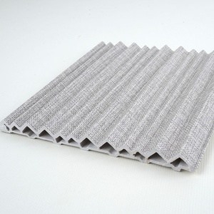 Pannello Moderno in WPC con Motivo a Graticolatura e Venature del Legno, Semicircolare e Arcuato per <span class=keywords><strong>Pareti</strong></span> di Fondo e Soffitti - Product Image 1