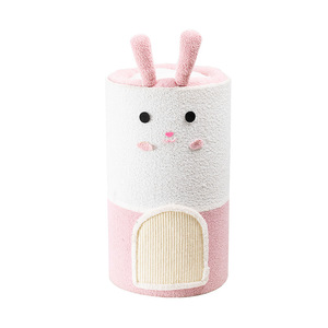 Cuccia per Gatti Integrata Grande e Moderna a Forma di Coniglio, Rimovibile, con Cesto in Sisal, Doppio Strato, Ecologica, in Cartone, Adatta agli Animali Domestici, per Uso Interno - Product Image 1