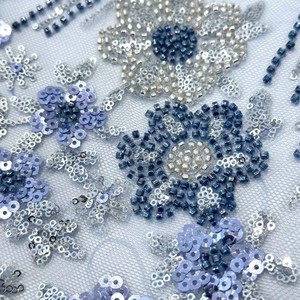 Sequin <strong>Fabric</strong> Bead Embroidery Sequin Embroidery <strong>Heavy</strong> Industry Wedding Gown Evening Gown <strong>Lace</strong> Bottom Embroidery <strong>Fabric</strong> - Product Image 4