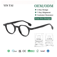 Lunettes de vue rondes vintage unisexes en acétate, monture optique de qualité supérieure, logo personnalisé