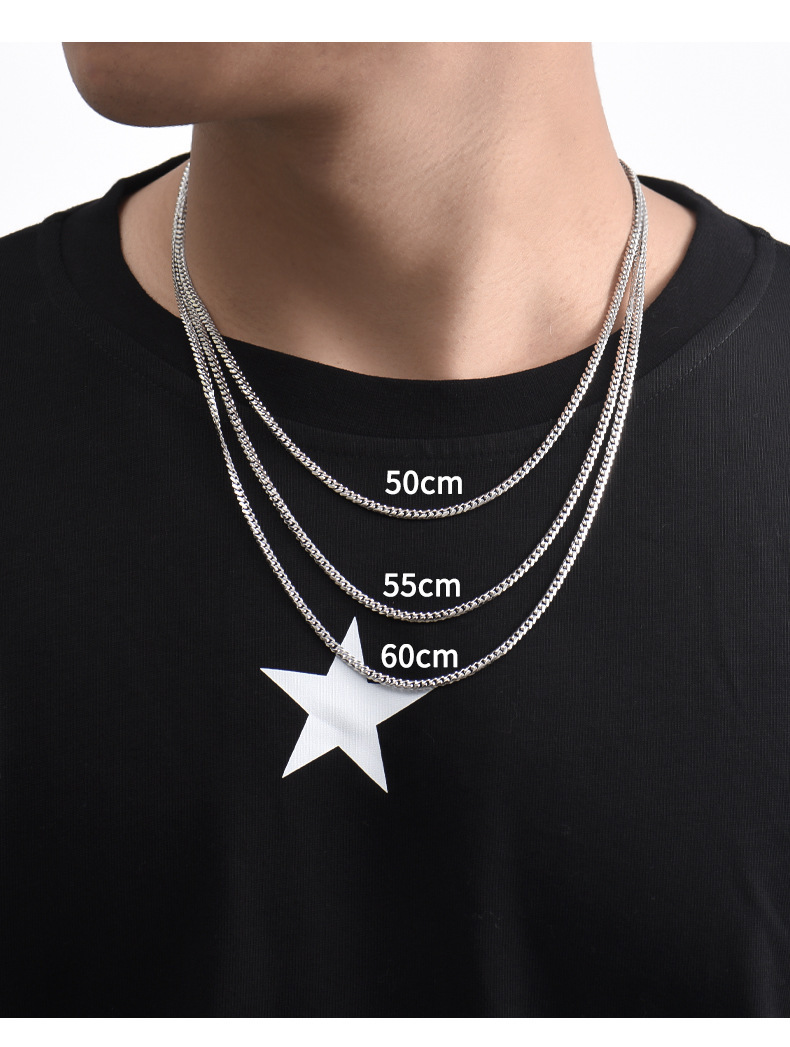 Chaîne Cubaine Pour Hommes 2 Mm - Collier En Alliage - Neuf Sous Emballage