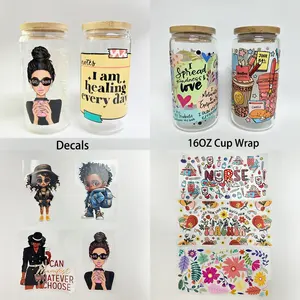 African American Beautiful Career Themed <span class=keywords><strong>UV</strong></span> DTF Transfers Stickers Calcomanías para Libbey Cold Cups Mugs Tumbler Impermeable DIY Craft - Product Image 6