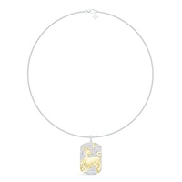 Kalung Liontin Rusa Emas Relief Perak 925 Oriental Kustom dengan CZ Mutiara Alami Dua Warna, Jimat Rusa Awan Keberuntungan