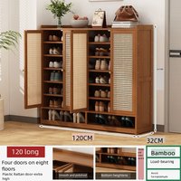 Entrée, rangement de grande capacité, armoire à chaussures simple en bois massif avec bambou