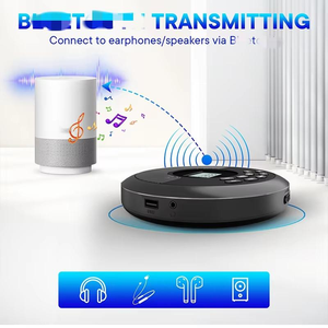 Reproductor de CD portátil personalizado de fábrica con altavoces estéreo duales, pantalla LCD, entrada BT, USB y AUX para estudio, viajes, coche y oficina. - Product Image 4