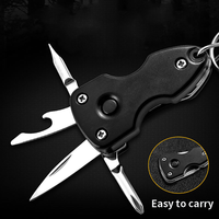 Couteau pliant miniature personnalisé avec logo, porte-clés, multi-outils, acier inoxydable, outil de survie EDC, couteau de poche portable avec LED