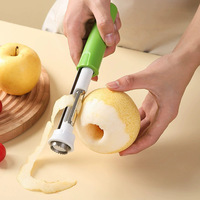 Uitschuifbare Fruitkernverwijderaar, Gereedschap Voor Het Verwijderen Van De Appelkern, Twee-In-Een Multifunctionele Dunschiller Van Roestvrij Staal