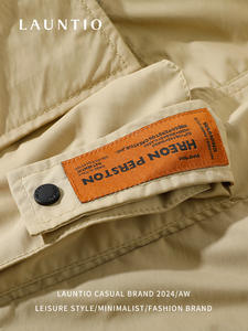 Short de travail décontracté ample pour hommes 2024 été respirant multi-poches couleur unie vêtements d'extérieur - Product Image 6