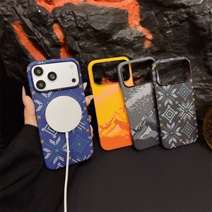 Ultra Thin Carbon Fiber Textured Magnetic Case for iPhone 17 14 15 16 Pro Max 17 Air <b>Wireless</b> Charging Hard <b>PC</b> Shockproof Cover - Product Image 3