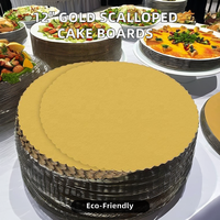 Oro 12 pulgadas redondo debajo de las tablas de pastel Diseño de moleteado Bases circulares de cartón Recubierto de PE de un solo lado para uso alimentario