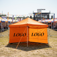 Tonnelle publicitaire pliable télescopique à quatre coins en structure métallique pour stand de promotion, marché, exposition et activités extérieures