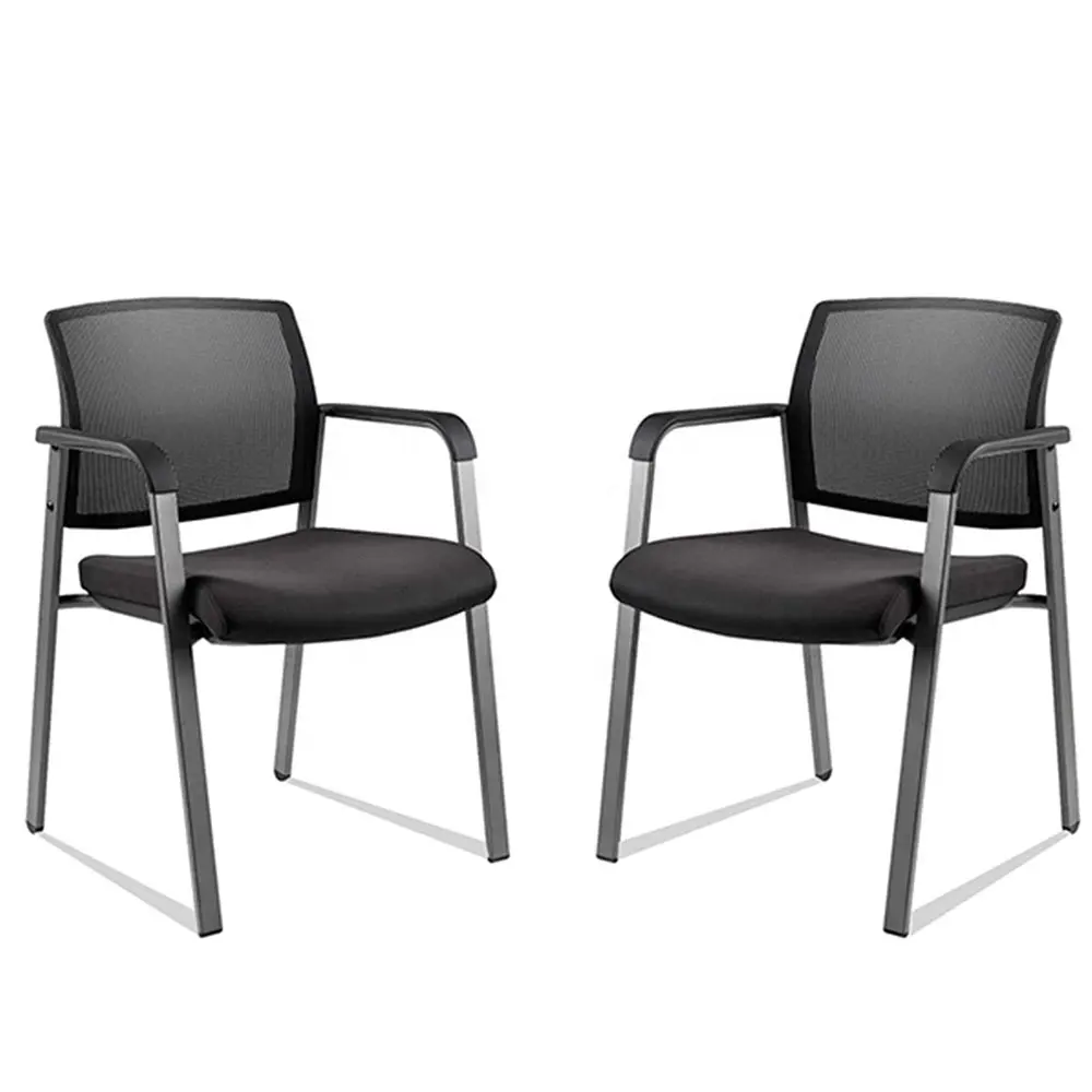 AOQI-Sillas de conferencia apilables de tela, marco de Metal, malla media trasera, silla de invitados para sala de espera, 2022