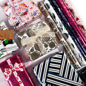 High Quality Wholesale 80g Valentine's Day Metallic <b>Paper</b> <b>Tissue</b> 43*300cm Gift Luxury Custom Packaging <b>Wrapping</b> <b>Paper</b> Roll - Product Image 1