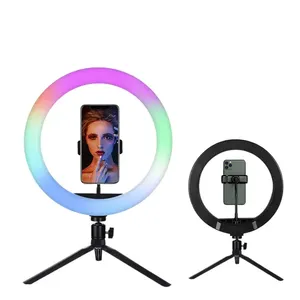 13 Inch Rgb Ring Flitslicht Met Statief Stand Afstandsbediening Video Studio Foto Selfie Led Licht