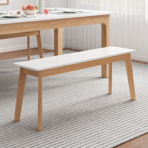Ensemble de meubles de cuisine modernes élégants en bois massif européens, <span class=keywords><strong>table</strong></span> à manger blanche 6 places avec <span class=keywords><strong>banc</strong></span> - Product Image 2