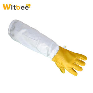 Witbee BG-2-02 Sheepskin Cotton Liner Ventilated Canvas Beekeeper <b>Gloves</b> XL Size <b>Long</b> Sleeves Protective - Product Image 2