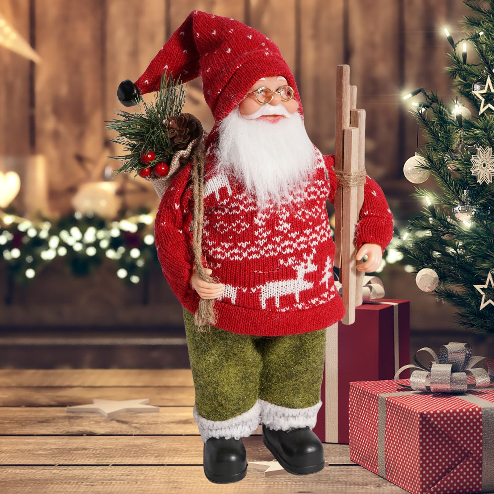 Père Noël tricoté rouge