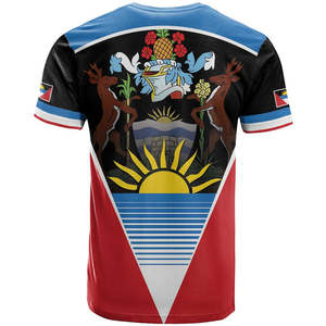 Maglietta di carnevale Antigua il più grande Festival estivo delle magliette da uomo Casual con collo a-collo Antigua caraibica e bandiera Barbuda - Product Image 3