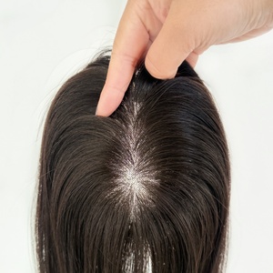 Topper de Cabello Humano 3*5 Mono Base 100% Remy con 4 Clips, Transpirable, para Mujer - Product Image 4