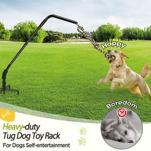 USMILEPET Jouet de jardin en fer forgé pour animaux de compagnie, jouet interactif d'extérieur résistant aux morsures, hauteur réglable, pour chiens - Product Image 5