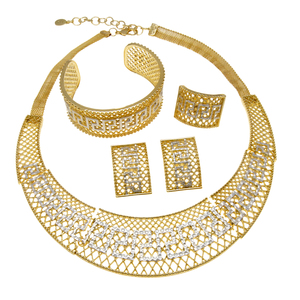 Yulaili – ensemble de bijoux en plaqué or de Style <span class=keywords><strong>italien</strong></span> et parure de bijoux pour demoiselle d'honneur nigériane de mariage, boucles d'oreilles, bague, collier, Bracelet - Product Image 6
