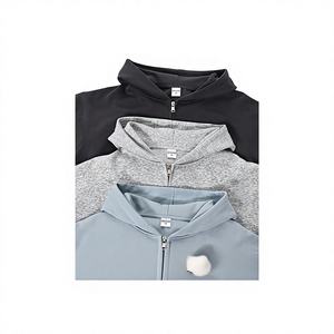 <span class=keywords><strong>Pull</strong></span> cardigan à capuche zippé court pour <span class=keywords><strong>femme</strong></span>, en coton composite <span class=keywords><strong>de</strong></span> couleur unie, tendance, anti-rides, vêtement d'extérieur ample pour le début <span class=keywords><strong>de</strong></span> l'automne - Product Image 1