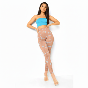 Venta al por mayor de pantalones ajustados de cintura alta para mujer con logotipo personalizado para gimnasio, yoga, pantalones de entrenamiento, mallas con glúteos - Product Image 1
