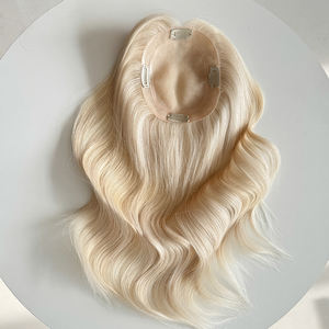 Toppers de Cabello Humano para Mujer, Listos para Enviar, Base Mono de 5*6'', Cabello Virgen Ruso Rubio, Cutícula Intacta y Alineada - Product Image 2