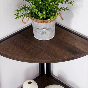 Musu <strong>Rustic</strong> Tall <strong>Corner</strong> <strong>Shelf</strong>, Industrial <strong>Corner</strong> Bookshelf for Living Room, Wood and Metal <strong>Corner</strong> Plant Stand for Home Office - Product Image 3