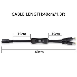 DC 5,5x2,1mm 1 Buchse zu 2 Stecker Ein/Aus-Schalter kabel, Y-Splitter-Adapter kabel, für Sicherheits-CCTV-Park kamera, LED-Streifen licht - Product Image 3