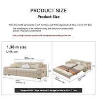 Sofá Cama Inteligente Moderno y Multifuncional con Diseño Plegable y Ajustable para Sala de Estar, Hogar, Uso Comercial, con Funciones de Almacenamiento