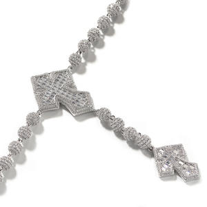 Collar <span class=keywords><strong>de</strong></span> <span class=keywords><strong>Cadena</strong></span> <span class=keywords><strong>de</strong></span> Bolas con Cruz Dorada <span class=keywords><strong>de</strong></span> 9 mm, Joyería Hip Hop <span class=keywords><strong>de</strong></span> Latón con Diamantes <span class=keywords><strong>de</strong></span> Imitación, Accesorios <span class=keywords><strong>de</strong></span> Circonita 5A <span class=keywords><strong>para</strong></span> <span class=keywords><strong>Hombre</strong></span> - Product Image 4