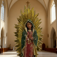 Cadeau religieux mexicain vierge marie sculptures Notre-Dame de Guadalupe polyrésine pour fournitures de décoration de noël