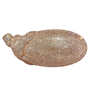 Bolso de mano de cristal único con forma de berenjena para mujer, cartera de noche con diamantes de imitación, brillante, para cóctel, baile de graduación o salidas nocturnas - Product Image 2
