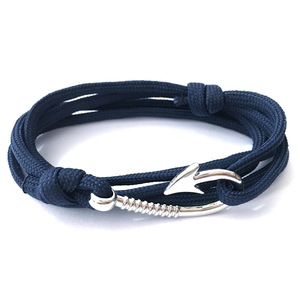 Hot Selling Fish Hook Anchor 7-core 4MM Nylon Umbrella Ropes Handmade Braided <b>Bracelets</b> for Sale - Product Image 2