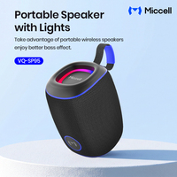 Haut-parleurs Bluetooth portables Miccell en gros, 10W, sans fil, avec batterie 1500mAh et lumières RGB pour l'extérieur et le cyclisme