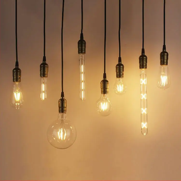 E27 Base Amber Glass G95 4W 6W LED Edison Globe Light Bulb Vintage LED Filament Bulb