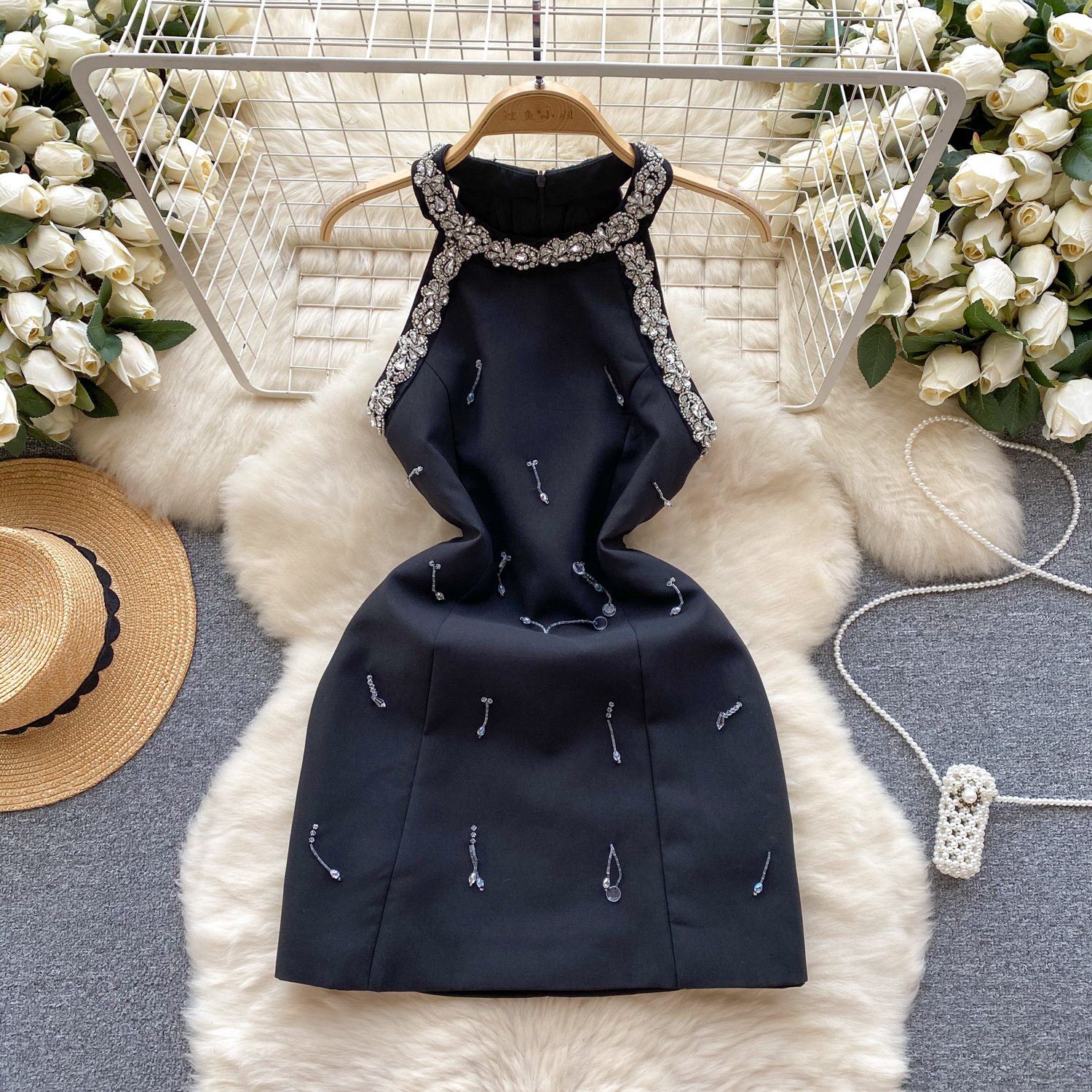 christmas dress lady Blushing Elegance: Lady Christmas Party Dress with Big Bow Detail