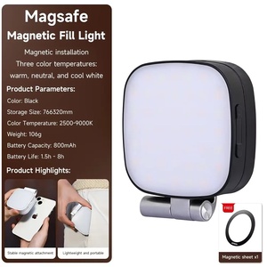Mini lampe d'appoint LED magnétique portable M27 avec support de téléphone et miroir pour selfie et vidéo en direct sur téléphone portable - Product Image 3