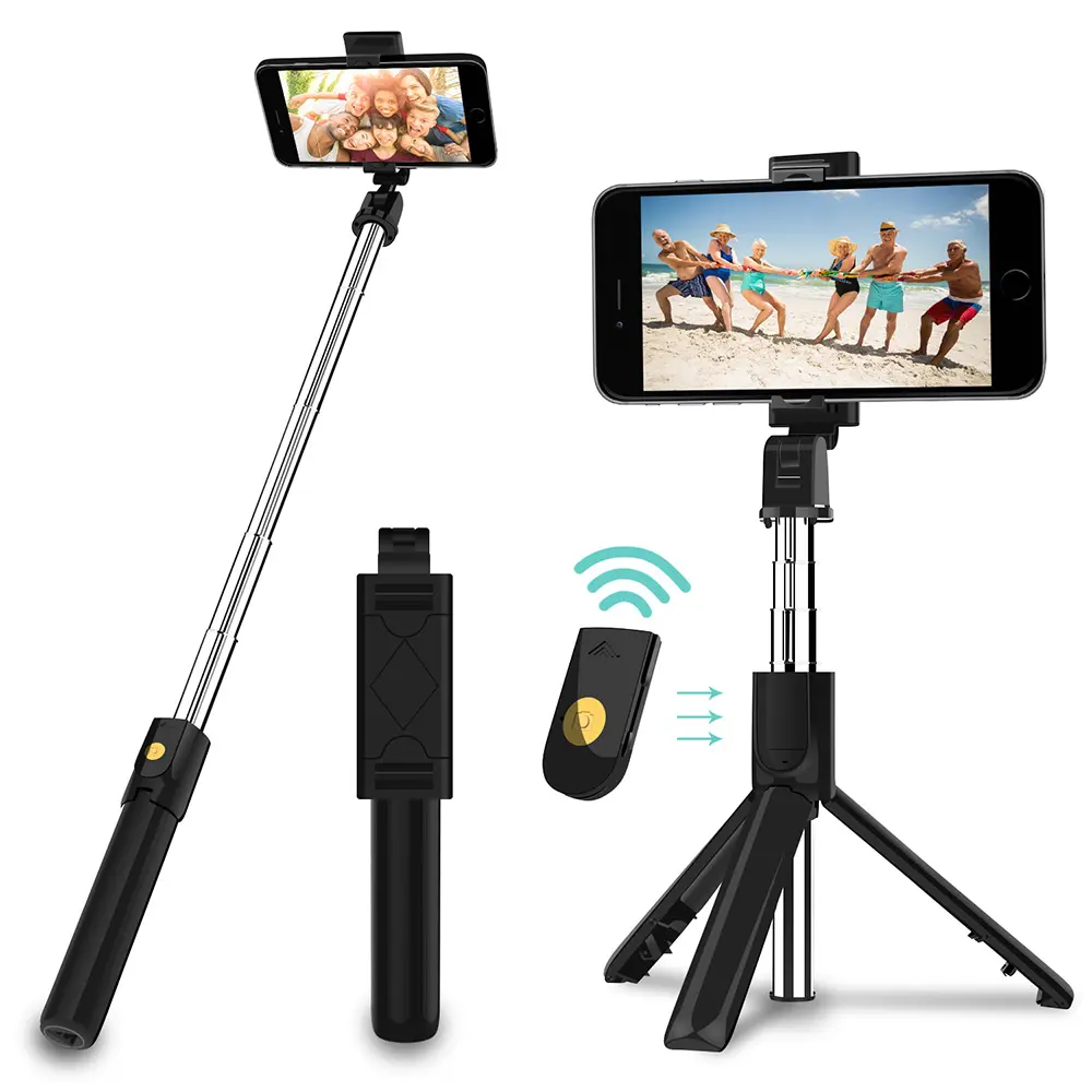 Ko7 Draadloze Afstandsbediening Uitschuifbare Selfie Stick Monopod Telefoon Stand Houder 3 In 1 Camera Statief Voor Smartphone Fotografie