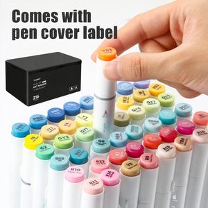 Papeterie d'artiste professionnelle, marqueurs à base d'huile, 216 couleurs, ensemble de stylos à double pointe pour le dessin, le croquis et la peinture, pour les étudiants, coloriage - Product Image 6