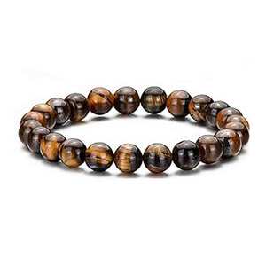Pulsera de Piedras Naturales de 8mm, Redondas, de Roca Volcánica y Ojo de Tigre, Joyería Unisex para Regalo - Product Image 4