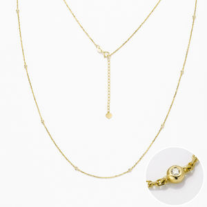 Minimalist असली सोना 14K 18K सोने की हीरे की हार आभूषण महिलाओं के लिए - Product Image 5