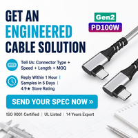 Cable DE DATOS USB C 100W Trenza de nailon Carga rápida Doble tipo C a tipo C Cable USB 3,1 para uso en computadora e impresora